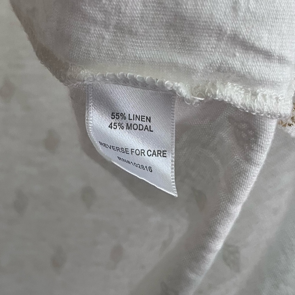 Garnet Hill White Gold Linen Modal Blend Top - Picture 5 of 7